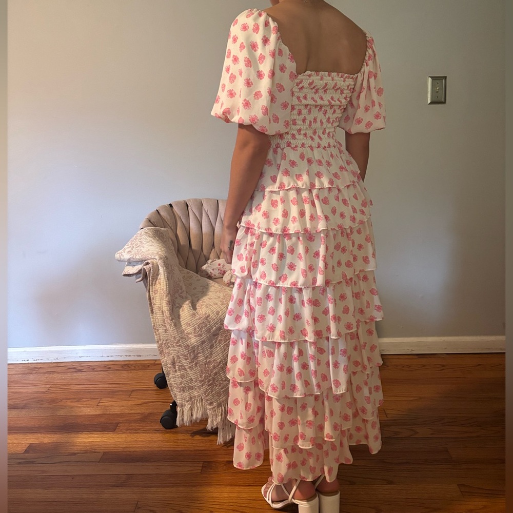 Floral Pink Maxi Dress - Picture 2 of 2